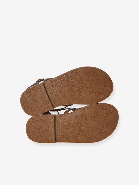 Sandale spartiate fille cuir à boucles camel 5 - vertbaudet enfant 
