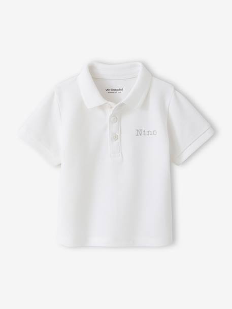 Polo bébé manches courtes à personnaliser blanc 4 - vertbaudet enfant 