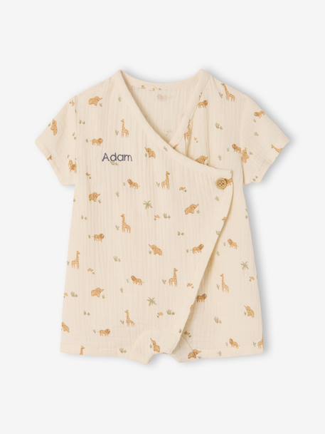 Combishort coton bio personnalisable écru 5 - vertbaudet enfant 