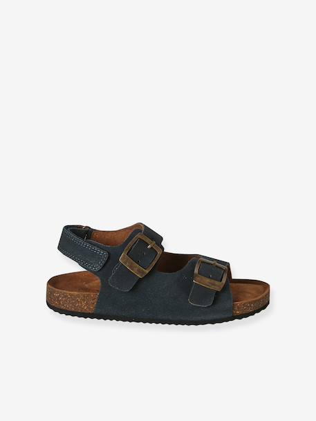 Sandales garçon cuir boucles bleu 2 - vertbaudet enfant 