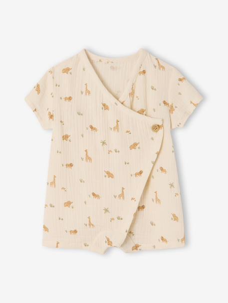 Combishort coton bio personnalisable écru 1 - vertbaudet enfant 
