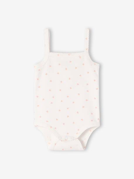 Lot 3 bodies fille bretelles coton bio écru 3 - vertbaudet enfant 