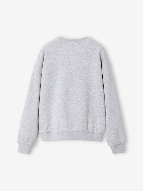 Sweat essentiel fille Jonen gris chiné 4 - vertbaudet enfant 