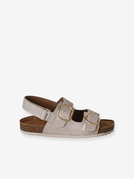 Sandales cuir à boucles or 2 - vertbaudet enfant 