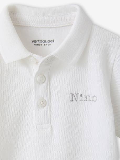 Polo bébé manches courtes à personnaliser blanc 2 - vertbaudet enfant 