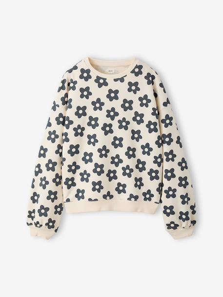 Sweat coupe large marine+marron+vanille 13 - vertbaudet enfant 