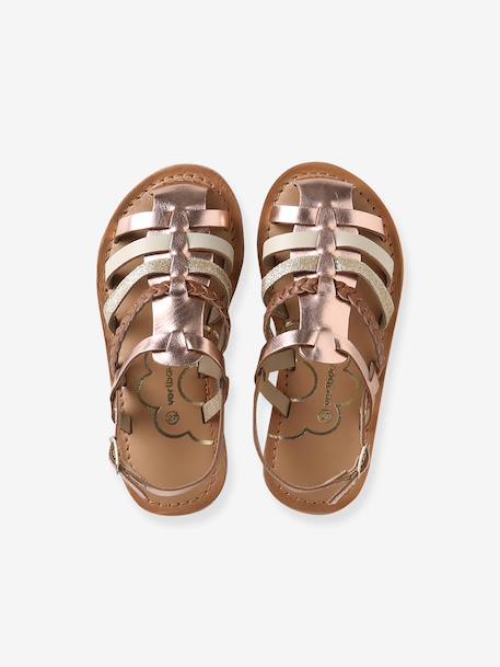 Sandales enfant cuir brides or 4 - vertbaudet enfant 