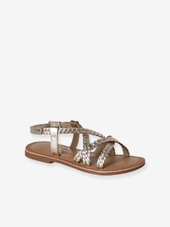 Chaussures-Chaussures fille 23-38-Sandales enfant fille cuir tresses