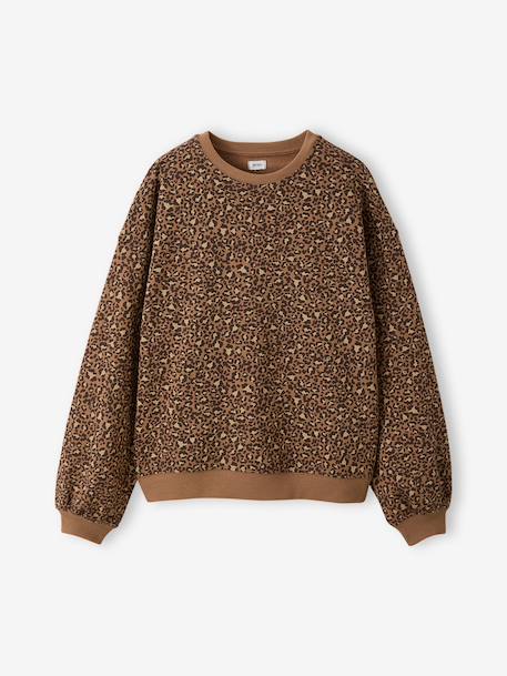 Sweat coupe large marine+marron+vanille 8 - vertbaudet enfant 