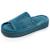 Chaussons mules ouvertes velours, plateforme 3,5 cm Bleucanard+Léopard blush 1 - vertbaudet enfant 