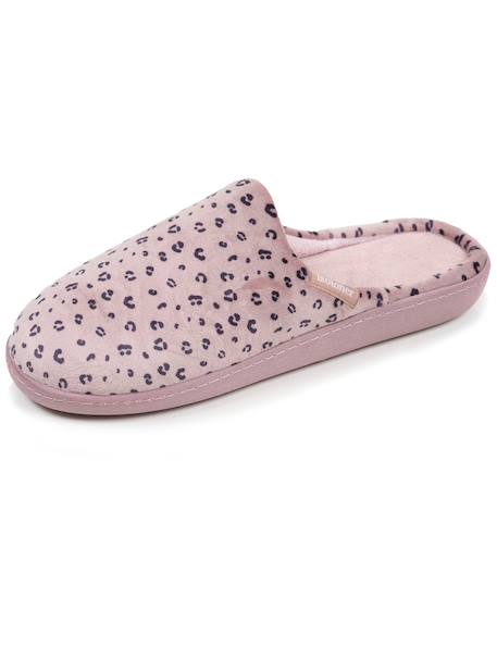 Chaussons mules microvelours semelle ergonomique soutien voûte plantaire Léopard blush 6 - vertbaudet enfant 