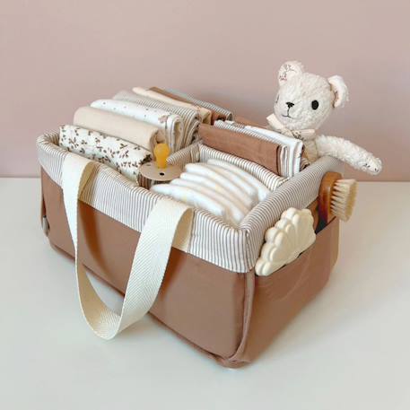 Organisateur de couches rayures marron Classic stripes camel 2 - vertbaudet enfant 