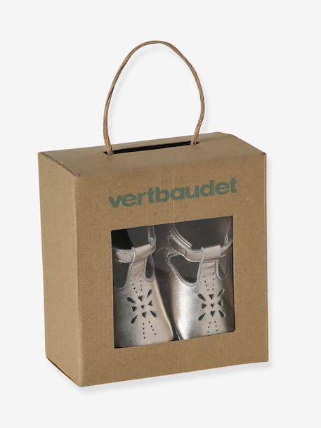 Chaussons bébé cuir blanc+or 14 - vertbaudet enfant 
