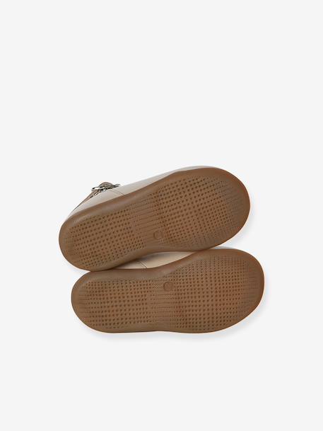 Chaussures salomés bébé fille cuir boucle beige irisé+blanc 5 - vertbaudet enfant 