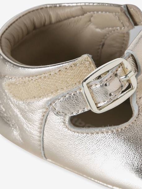 Chaussons bébé cuir blanc+or 13 - vertbaudet enfant 