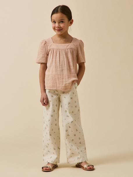 Chemise en gaze fille - coton biologique Bleu pastel+Nude 7 - vertbaudet enfant 