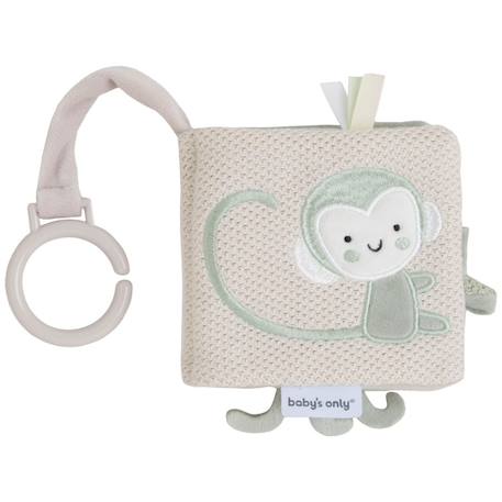 Livre sensoriel bébé en tissu avec miroir et textures – jouet d’éveil nomade dès la naissance Beige, marron+Gris, écru, vert d'eau 5 - vertbaudet enfant 