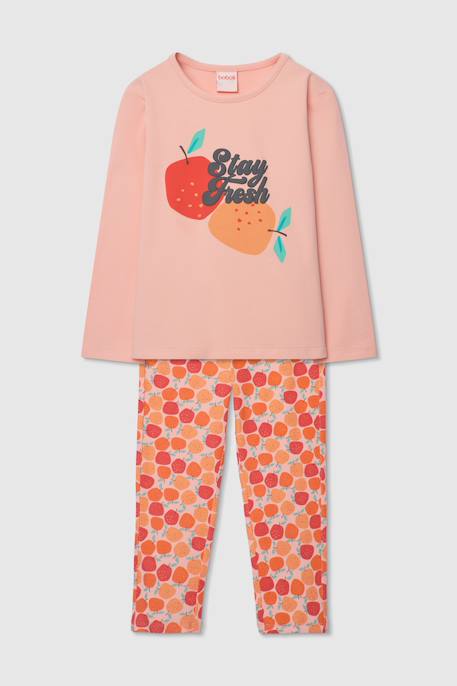 Pyjama fille manches longues imprimé Orange 1 - vertbaudet enfant 