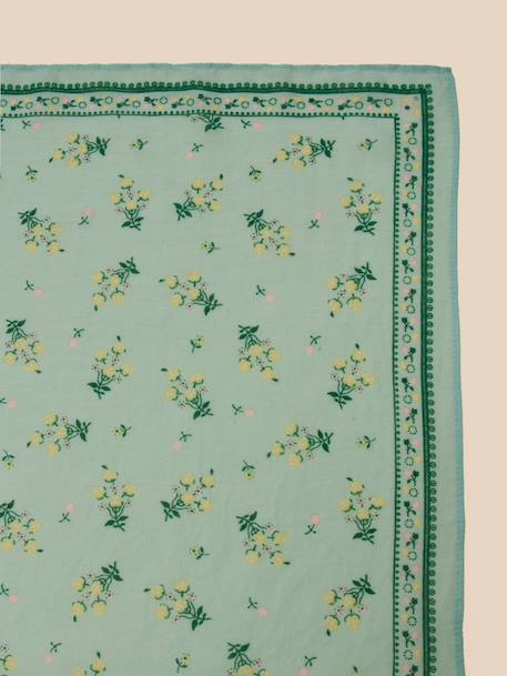 Foulard bourgeons fille - coton biologique Amande+Rouge 3 - vertbaudet enfant 