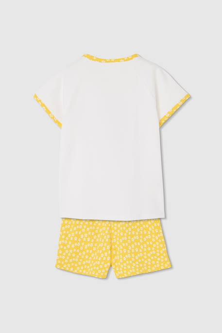 Pyjama fille manches courtes en coton Blanc 2 - vertbaudet enfant 