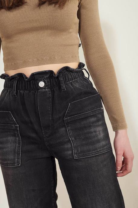 Jeans droite regular large, longueur 34 Black / black 2 - vertbaudet enfant 