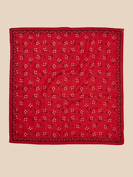 Foulard bourgeons fille - coton biologique Amande+Rouge 7 - vertbaudet enfant 