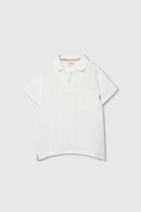 Polo en coton  pour garçon Blanc 1 - vertbaudet enfant 