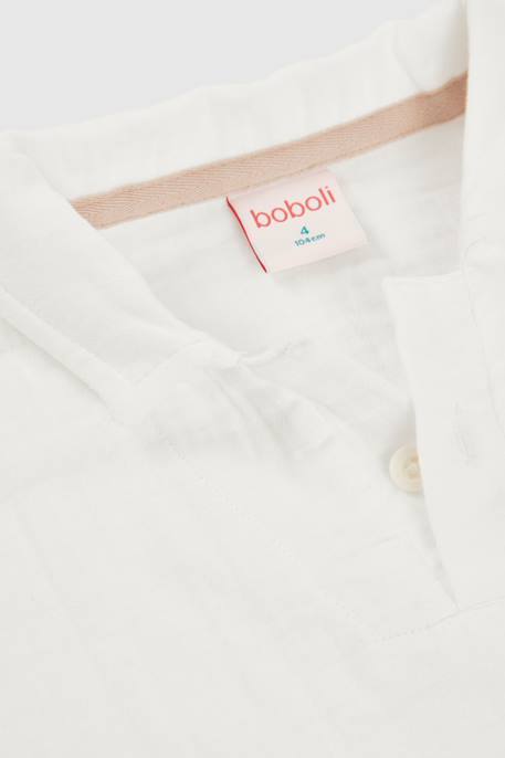 Polo en coton  pour garçon Blanc 3 - vertbaudet enfant 