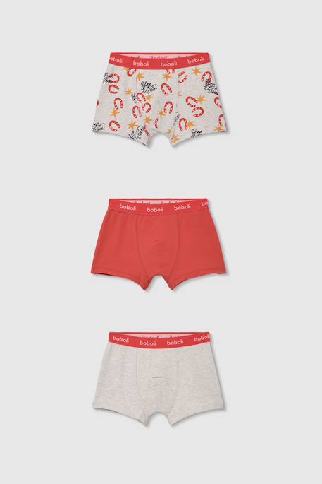 Pack de 3 boxers en coton imprimé pour garçon Multicolore 1 - vertbaudet enfant 