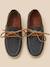 Chaussures bateau en cuir garçon Marine+Marron 3 - vertbaudet enfant 