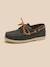 Chaussures bateau en cuir garçon Marine+Marron 2 - vertbaudet enfant 