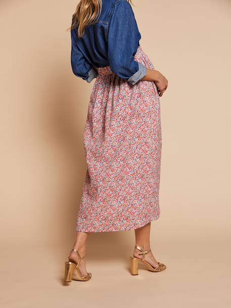 Jupe longue taille élastiquée motif fleuri multicolore 4 - vertbaudet enfant 