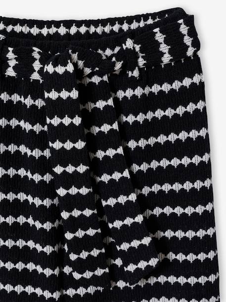 Pantalon large en maille fantaisie fille noir+rayé noir 6 - vertbaudet enfant 