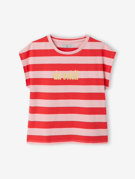 T-shirt marinière fille manches courtes - capsule famille bois de rose 6 - vertbaudet enfant 