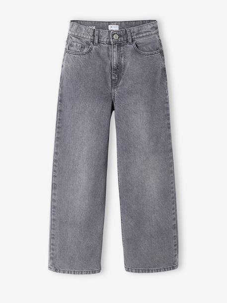 Pantalon large fille denim bleu moyen+denim gris 8 - vertbaudet enfant 