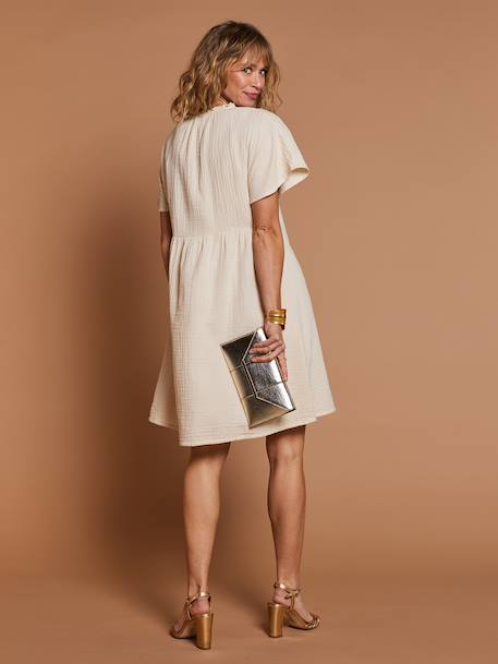 Robe gaze de coton femme Capsule mère-fille sable 6 - vertbaudet enfant 