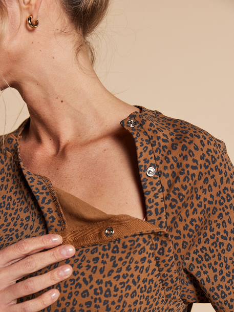 Chemise de nuit allaitement grossesse léopard taupe 5 - vertbaudet enfant 