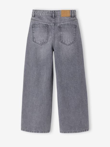 Pantalon large fille denim bleu moyen+denim gris 9 - vertbaudet enfant 