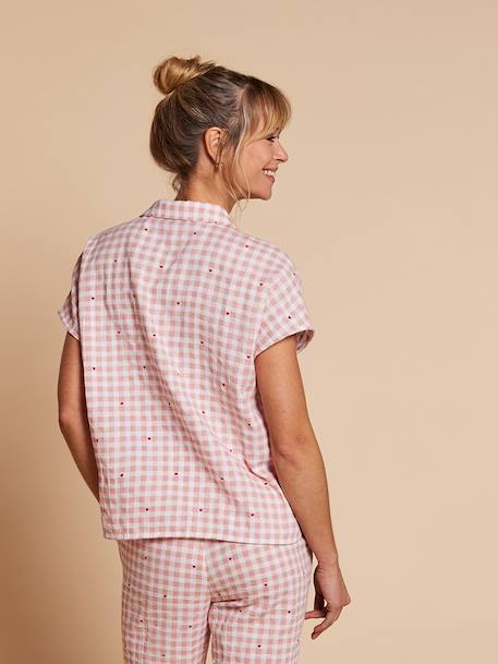 Pyjama vichy femme Capsule mère-fille rose poudré 7 - vertbaudet enfant 
