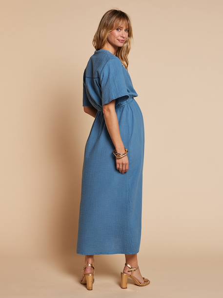 Robe longue grossesse et allaitement bleu jean 5 - vertbaudet enfant 