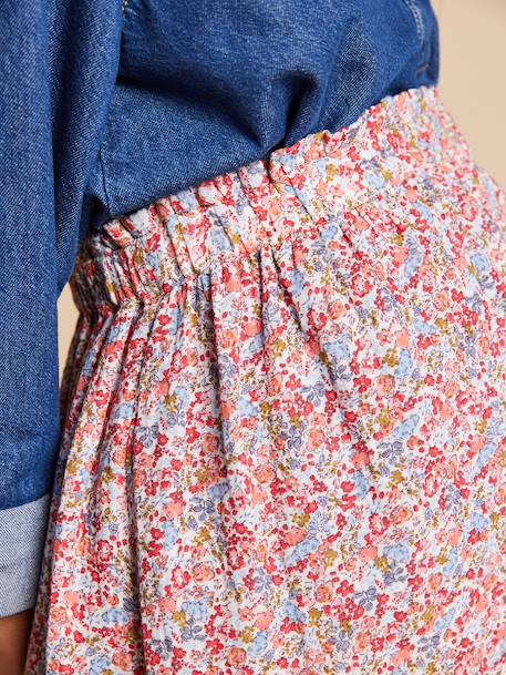 Jupe longue taille élastiquée motif fleuri multicolore 5 - vertbaudet enfant 