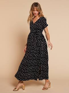 Vêtements de grossesse-Robe grossesse allaitement cache coeur