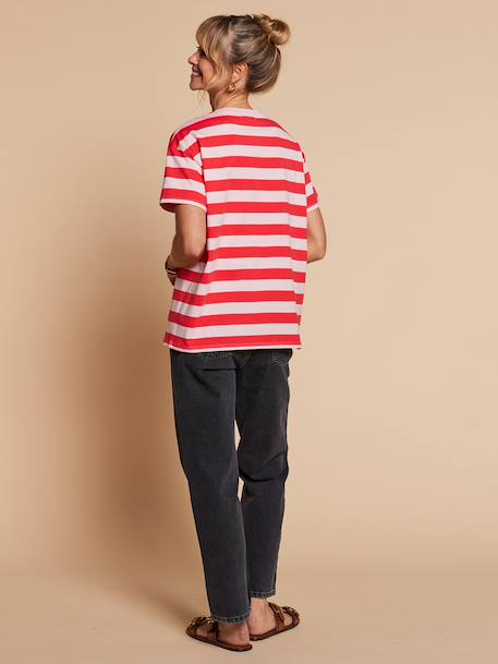 T-shirt marinière 'du soleil' bois de rose 6 - vertbaudet enfant 