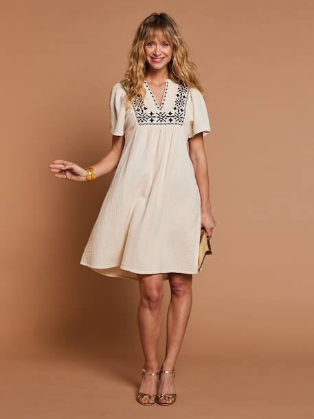 Robe gaze de coton femme Capsule mère-fille sable 3 - vertbaudet enfant 