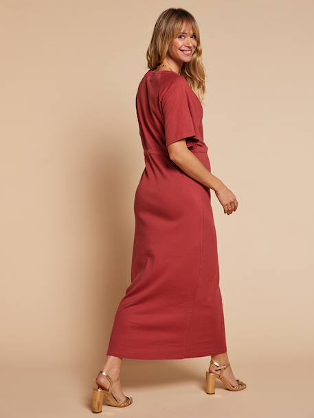 Robe longue grossesse et allaitement kaki+terracotta 8 - vertbaudet enfant 