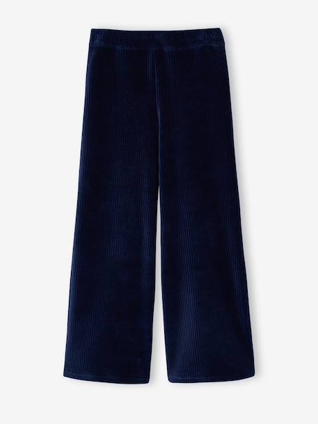 Pantalon large velours marine 4 - vertbaudet enfant 