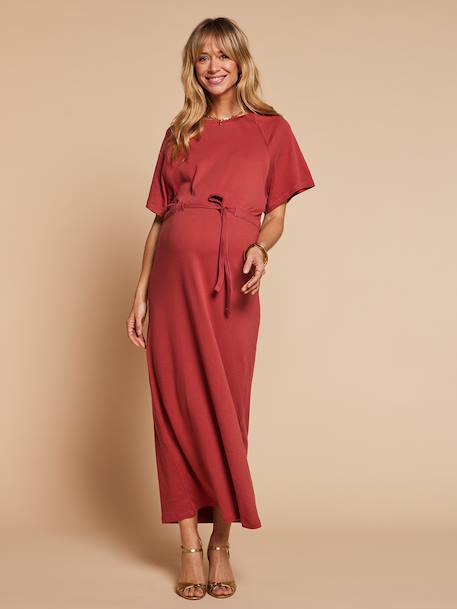 Robe longue grossesse et allaitement kaki+terracotta 5 - vertbaudet enfant 