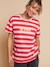 T-shirt marinière 'du soleil' bois de rose 1 - vertbaudet enfant 