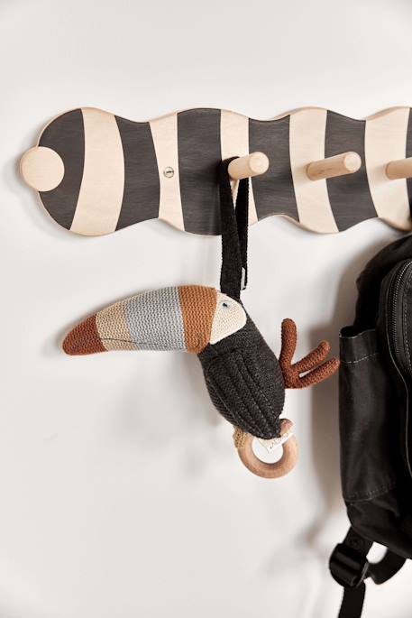 Porte-manteau en bois Noir et beige 2 - vertbaudet enfant 