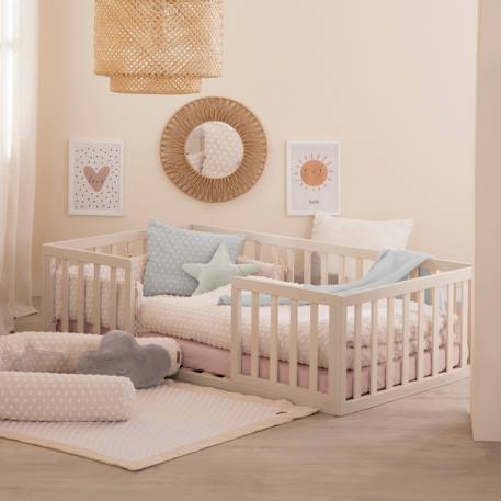 Parure housse de couette + taie d'oreiller en coton bio frosty almond Beige amande 3 - vertbaudet enfant 